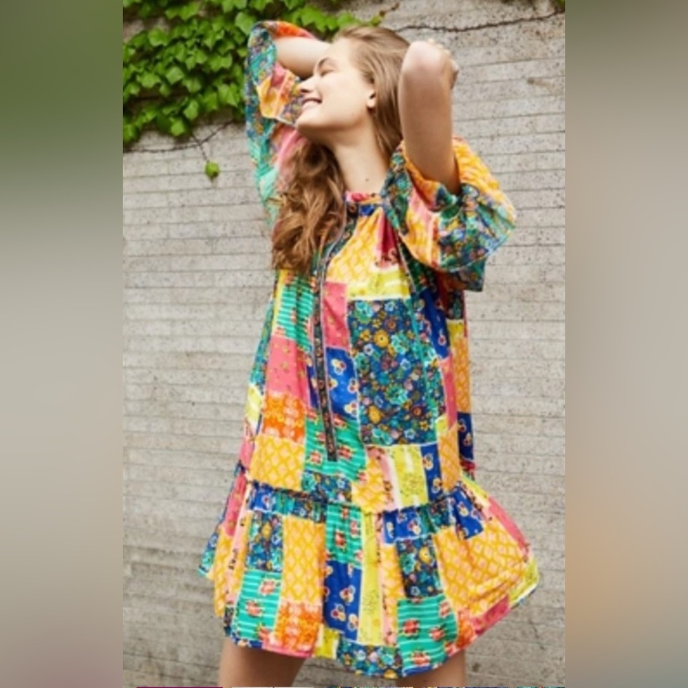 Free People Multicolor Patchwork Dress